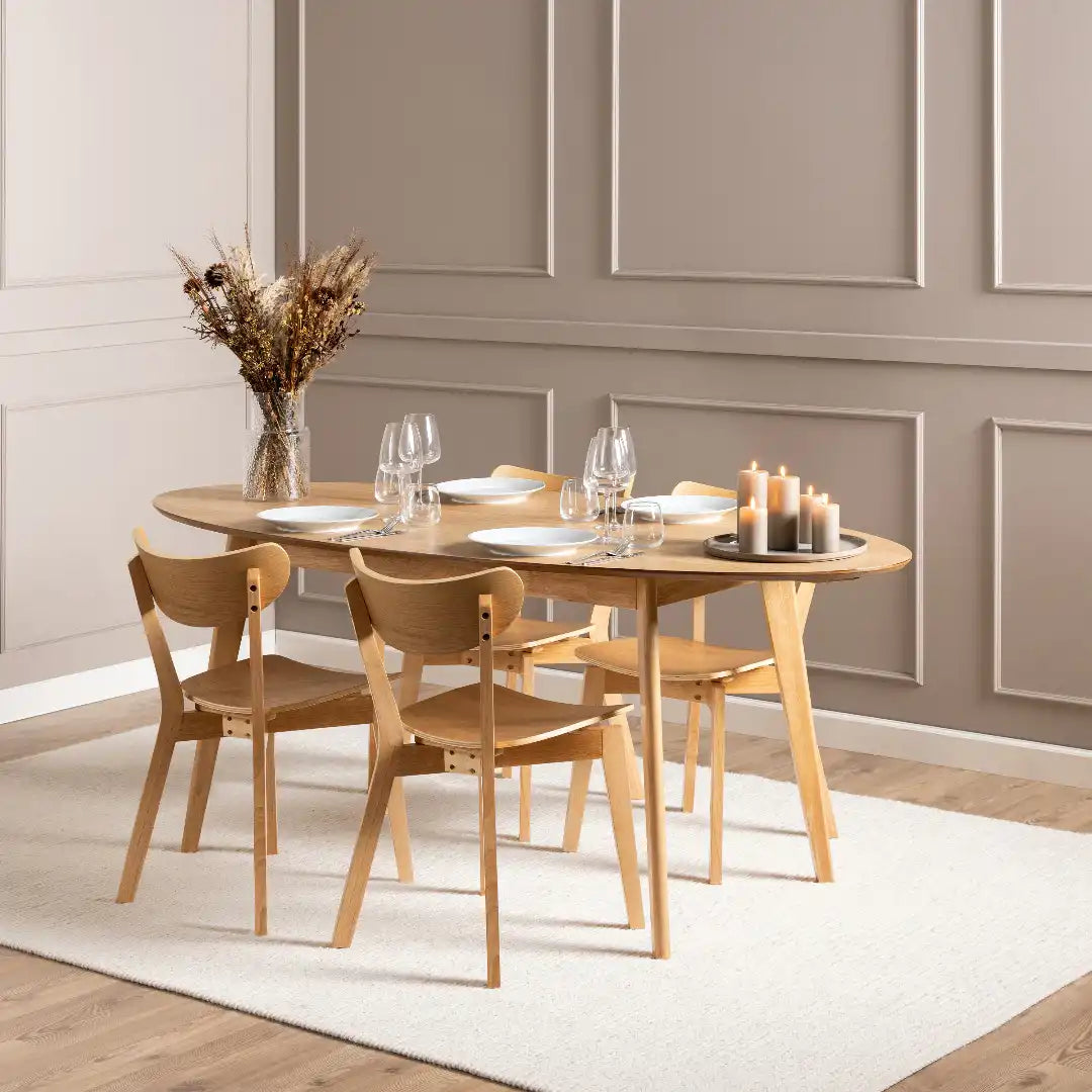 Roxby Dining Chairs in Oak Set of 2 - Price Crash Furniture