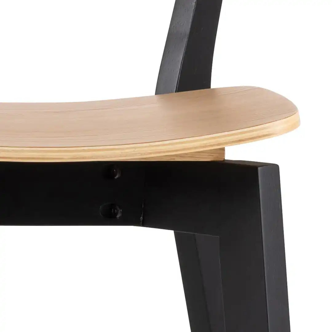 Roxby Bar Stool, Black and Oak Set of 2 - Price Crash Furniture