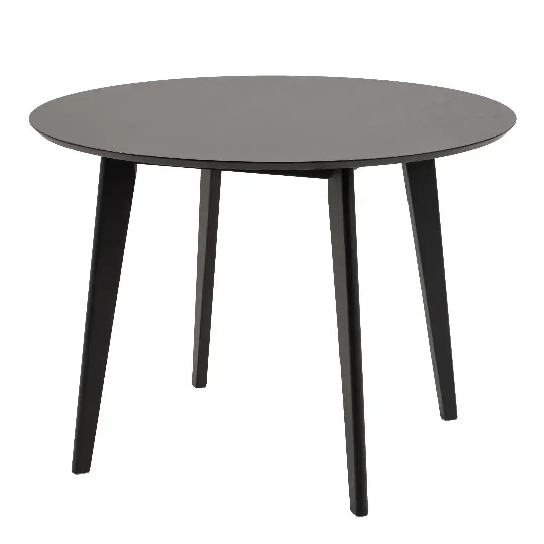 Roxby Round Dining Table in Black 105x76cm - Price Crash Furniture