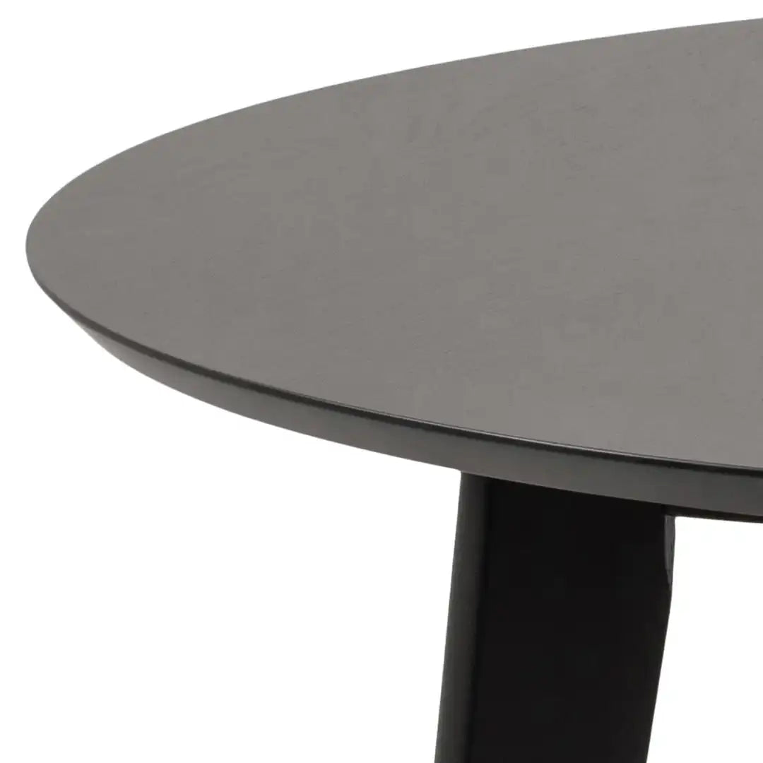 Roxby Round Dining Table in Black 105x76cm - Price Crash Furniture