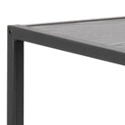 Seaford Wide Black Metal Bookcase with 4 Black Oak Shelves - Price Crash Furniture