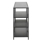 Seaford Wide Black Metal Bookcase with 4 Black Oak Shelves - Price Crash Furniture