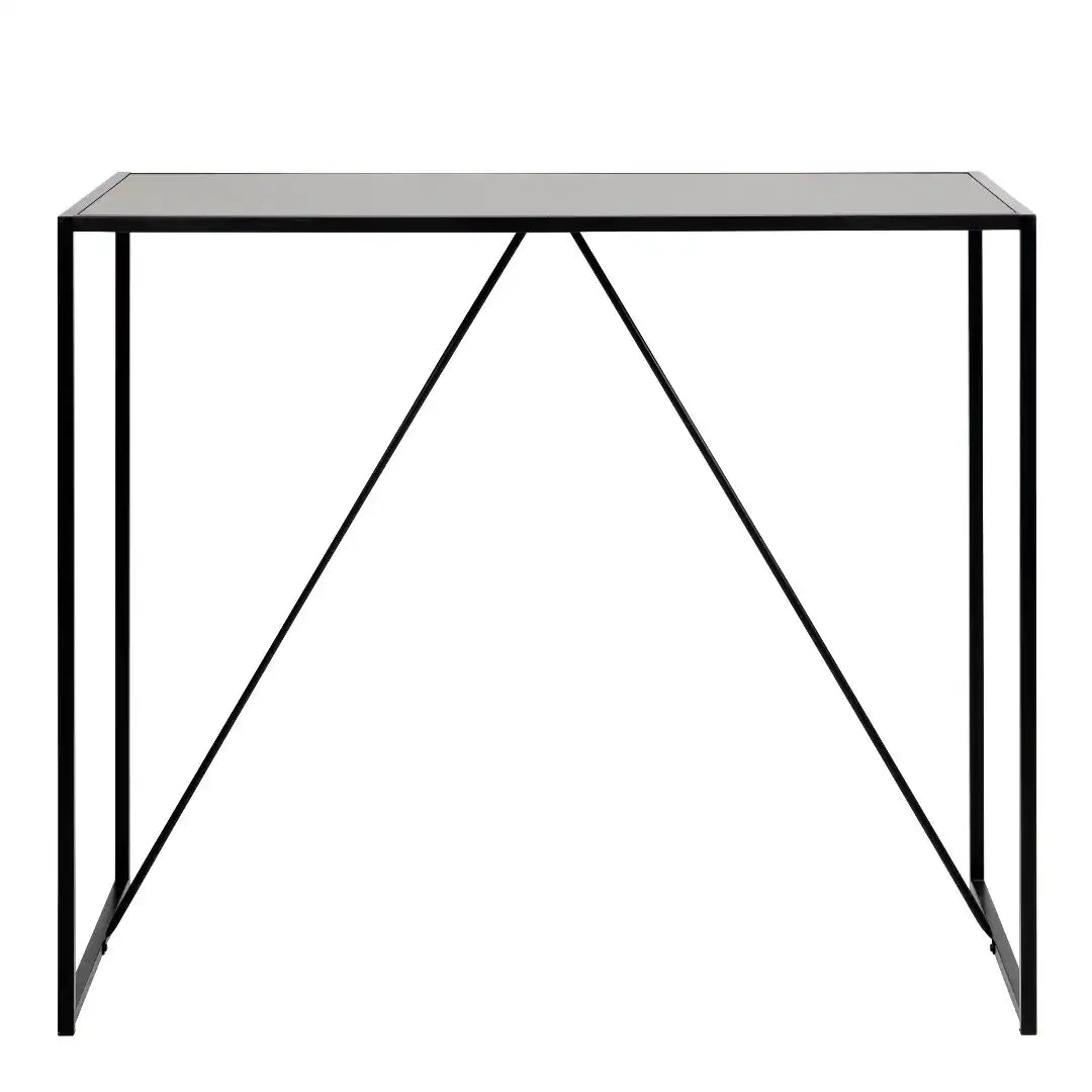 Seaford Black Metal Bar Table with Black Ash Top - Price Crash Furniture