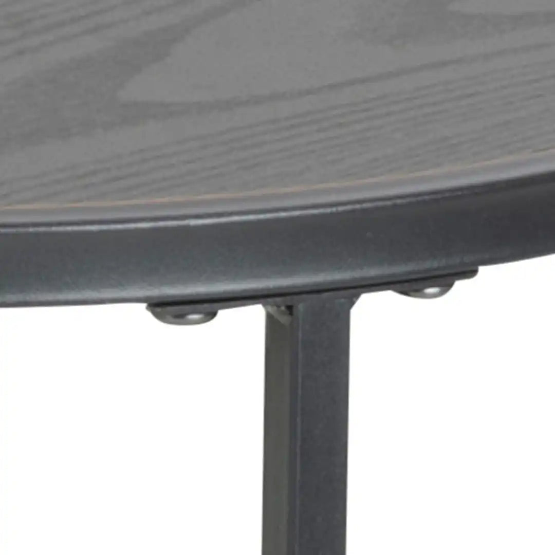 Seaford Black Metal Small Round Side Table with Black Top - Price Crash Furniture