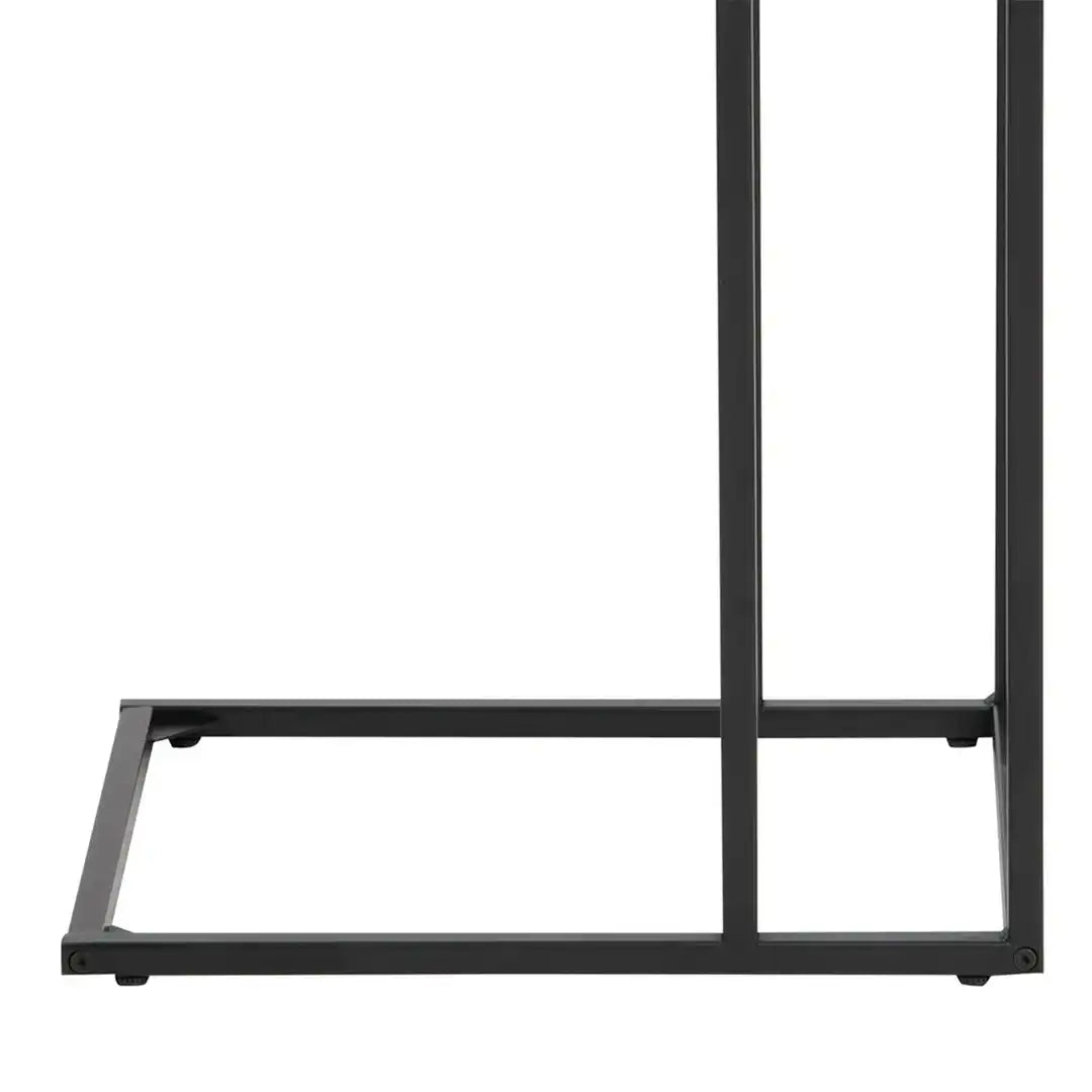 Seaford Black Metal Side Table with Oak Top - Price Crash Furniture