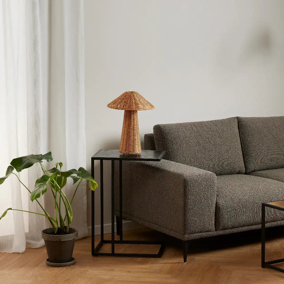 Seaford Black Metal Side Table with Black Top - Price Crash Furniture