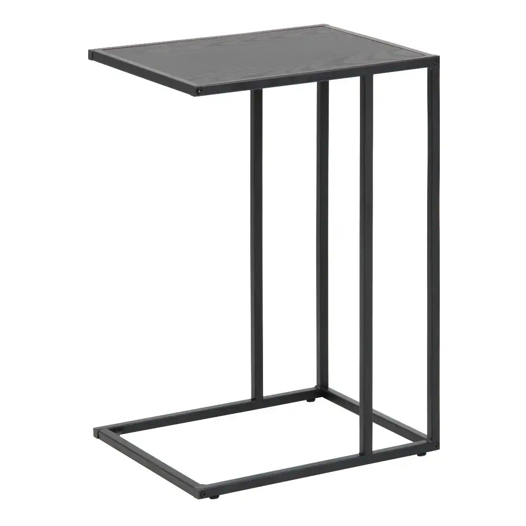Seaford Black Metal Side Table with Black Top - Price Crash Furniture
