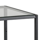 Seaford Narrow Black Metal Bookcase with 2 Glass Shelves - Price Crash Furniture