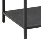 Seaford Narrow Black Metal Bookcase with 3 Glass Shelves - Price Crash Furniture