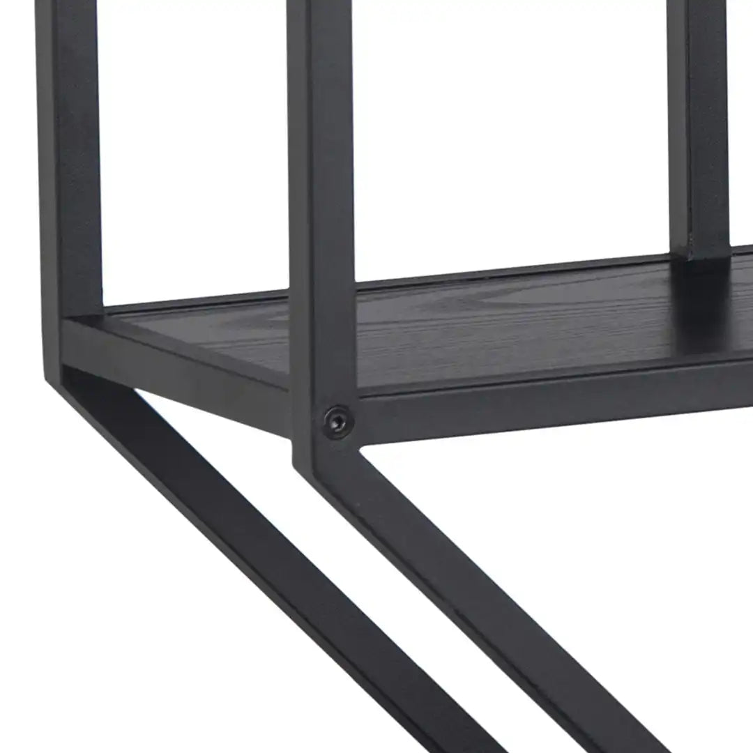 Seaford Octagonal Metal Wall Shelf in Black - Price Crash Furniture