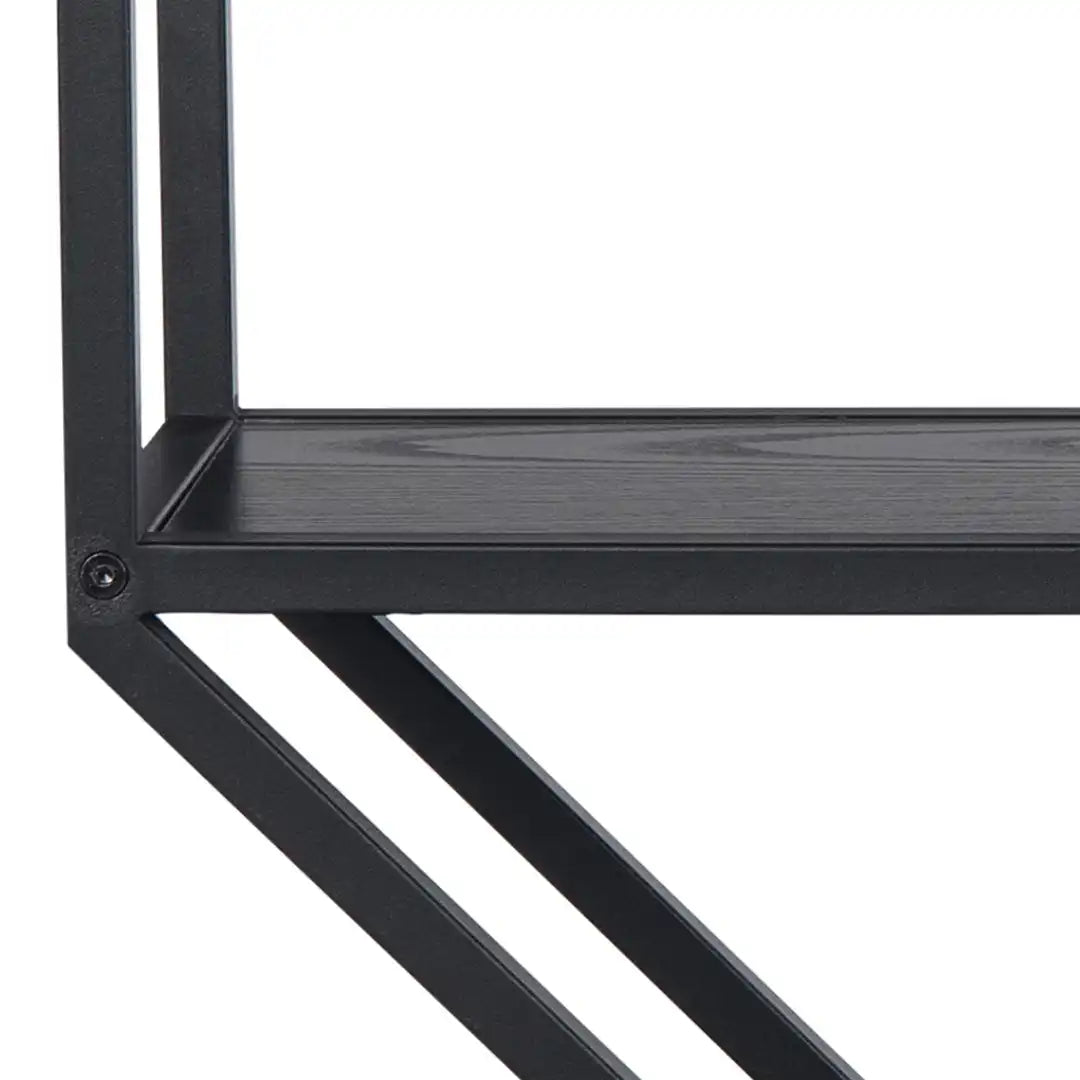 Seaford Octagonal Metal Wall Shelf in Black - Price Crash Furniture