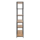 Seaford Bookcase with 5 Shelves in Black and Oak - Price Crash Furniture