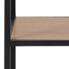 Seaford Bookcase with 5 Shelves in Black and Oak - Price Crash Furniture