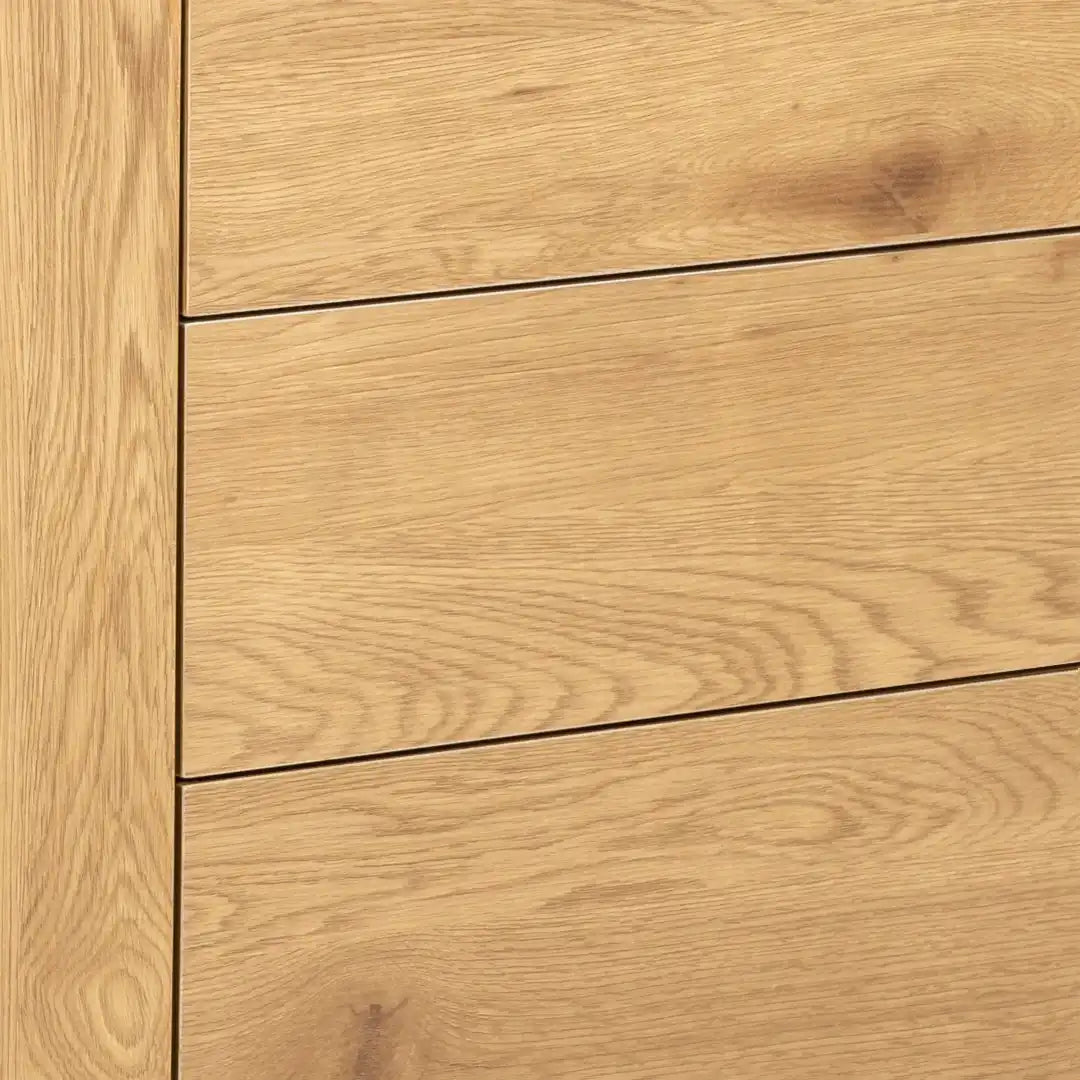 Seaford 1 Door 3 Drawer Small Sideboard in Black & Oak - Price Crash Furniture