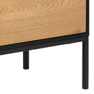 Seaford 1 Door 3 Drawer Small Sideboard in Black & Oak - Price Crash Furniture