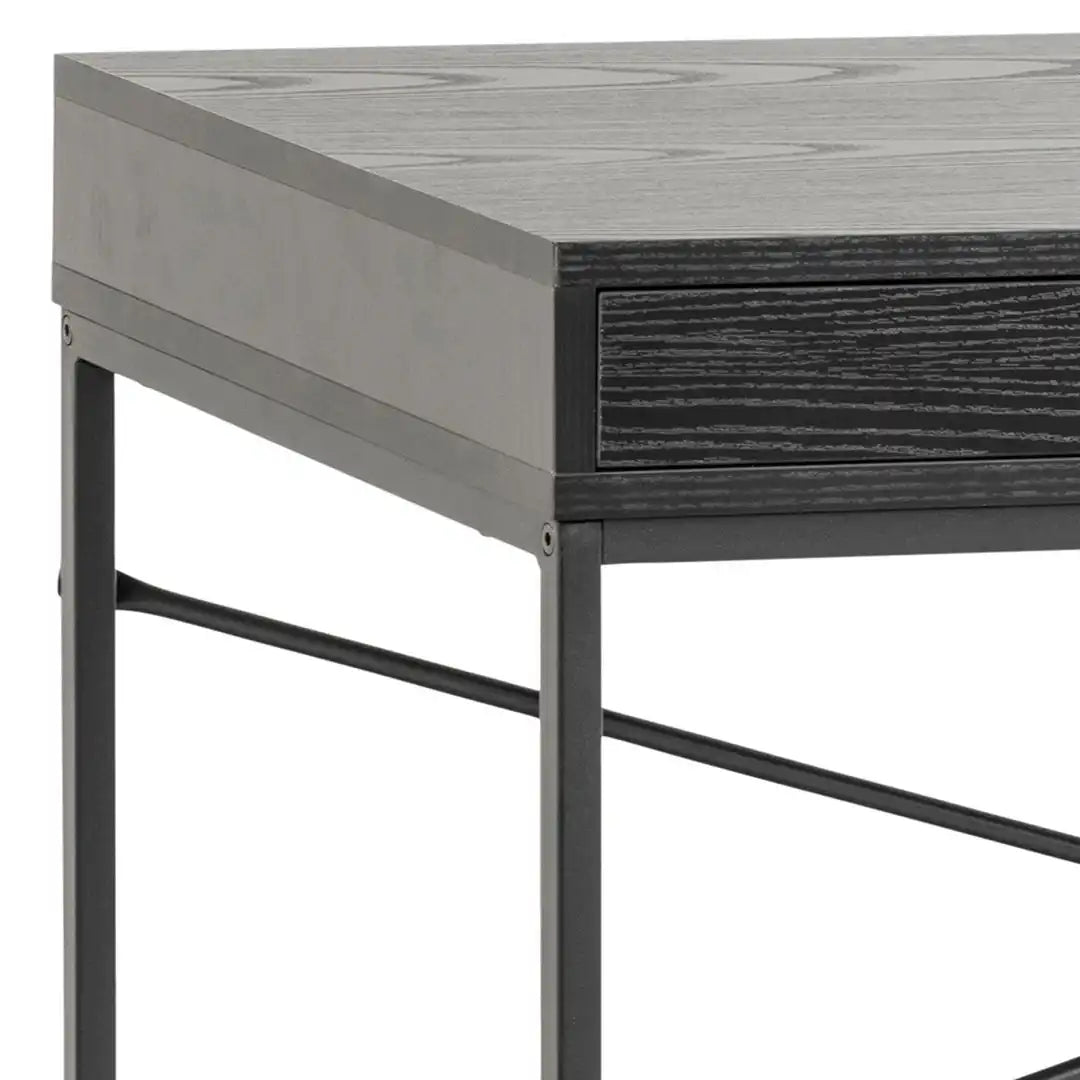Seaford 1 Drawer Office Desk in Ash Black - Price Crash Furniture