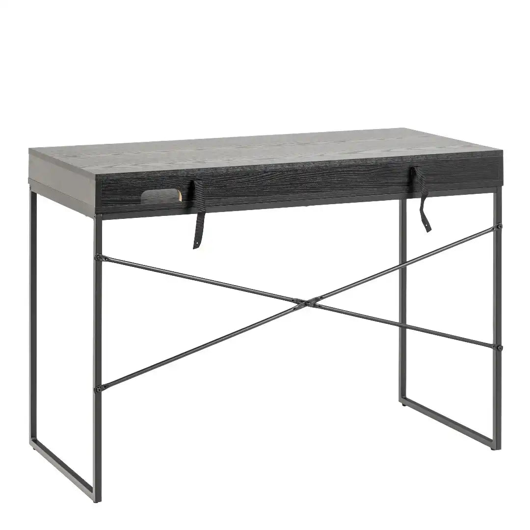 Seaford 1 Drawer Office Desk in Ash Black - Price Crash Furniture