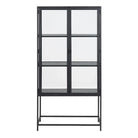 Seaford 2 Glass Door Display Cabinet in Black - Price Crash Furniture