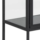 Seaford 2 Glass Door Display Cabinet in Black - Price Crash Furniture