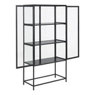 Seaford 2 Glass Door Display Cabinet in Black - Price Crash Furniture