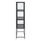 Seaford 2 Glass Door Display Cabinet in Black - Price Crash Furniture