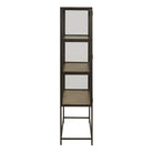 Seaford 2 Glass Door Display Cabinet in Black & Oak - Price Crash Furniture