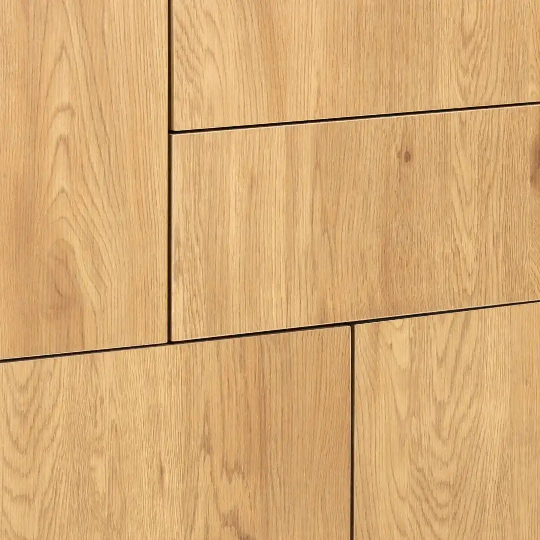 Seaford 3 Door 2 Drawer Sideboard in Black & Oak - Price Crash Furniture