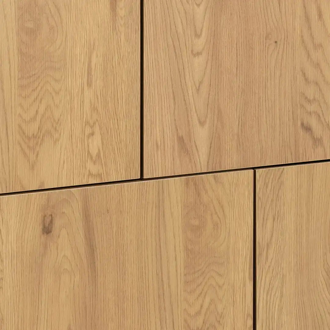 Seaford 4 Door Sideboard in Black & Oak - Price Crash Furniture