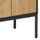Seaford 4 Door Sideboard in Black & Oak - Price Crash Furniture