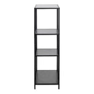 Seaford Black Metal Asymmetrical Bookcase with 3 Black Shelves - Price Crash Furniture