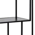 Seaford Black Metal Asymmetrical Bookcase with 3 Black Shelves - Price Crash Furniture