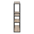 Seaford Black Metal Wall Shelf with 3 Additional Sonoma Oak Shelves - Price Crash Furniture