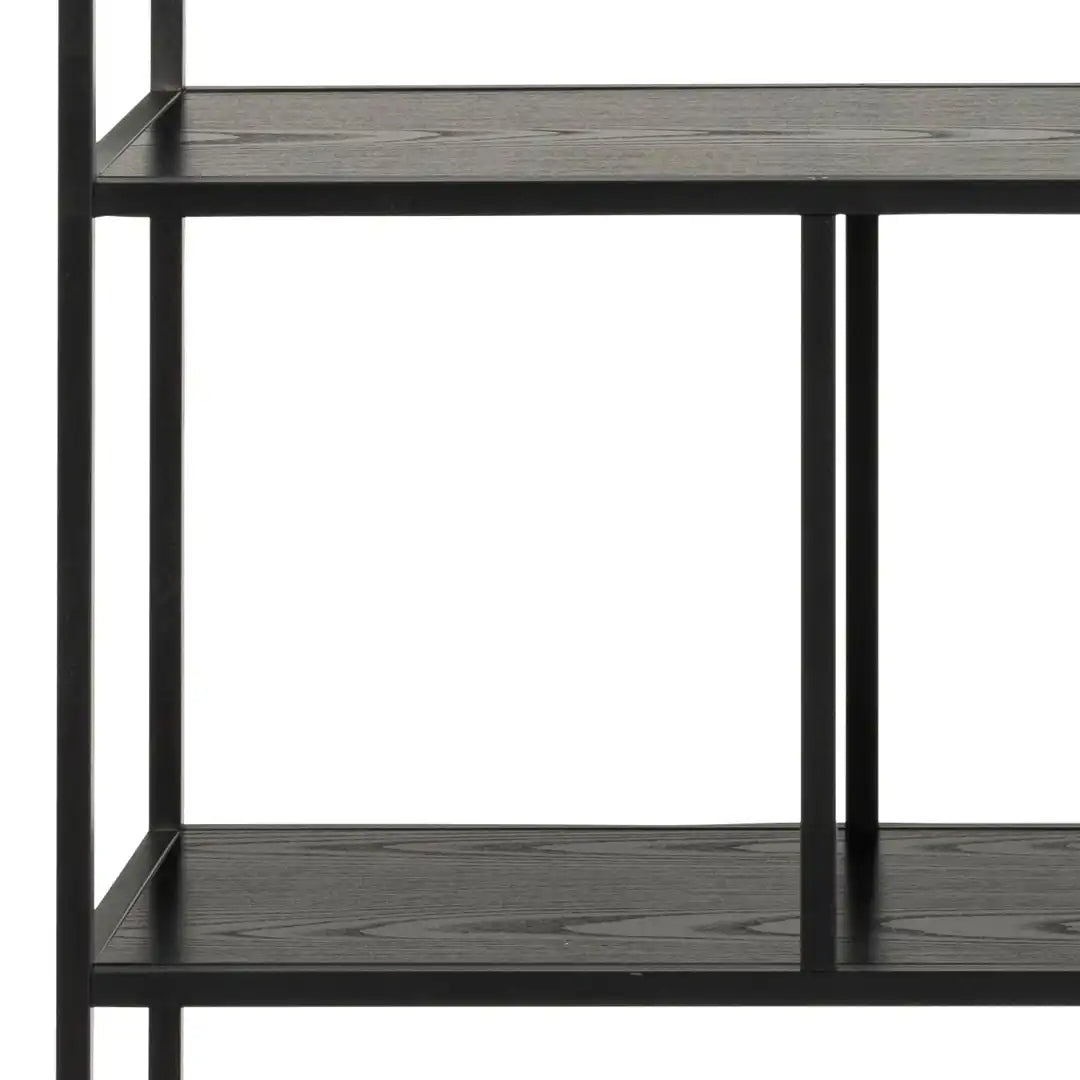 Seaford Bookcase with 4 Shelves in Black - Price Crash Furniture