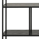 Seaford Bookcase with 4 Shelves in Black - Price Crash Furniture