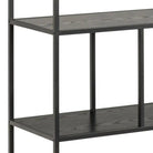 Seaford Bookcase with 4 Shelves in Black - Price Crash Furniture