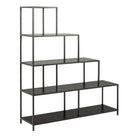 Seaford Bookcase with 4 Shelves in Black - Price Crash Furniture
