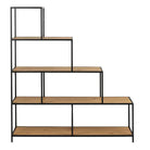 Seaford Bookcase with 4 Shelves in Black and Oak - Price Crash Furniture