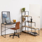 Seaford Bookcase with 4 Shelves in Black and Oak - Price Crash Furniture