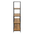 Seaford Bookcase with 4 Shelves in Black and Oak - Price Crash Furniture