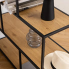 Seaford Bookcase with 4 Shelves in Black and Oak - Price Crash Furniture