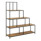 Seaford Bookcase with 4 Shelves in Black and Oak - Price Crash Furniture