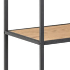 Seaford Bookcase with 7 Shelves and Glass Front Display in Black and Oak - Price Crash Furniture