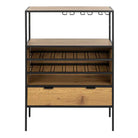 Seaford Cabinet in Black and Oak - Price Crash Furniture