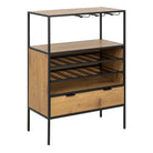 Seaford Cabinet in Black and Oak - Price Crash Furniture