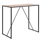 Seaford Black Metal Bar Table with Oak Top - Price Crash Furniture