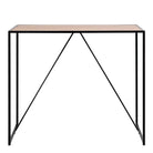 Seaford Black Metal Bar Table with Oak Top - Price Crash Furniture