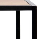Seaford Black Metal Bar Table with Oak Top - Price Crash Furniture