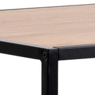 Seaford Black Metal Bar Table with Oak Top - Price Crash Furniture