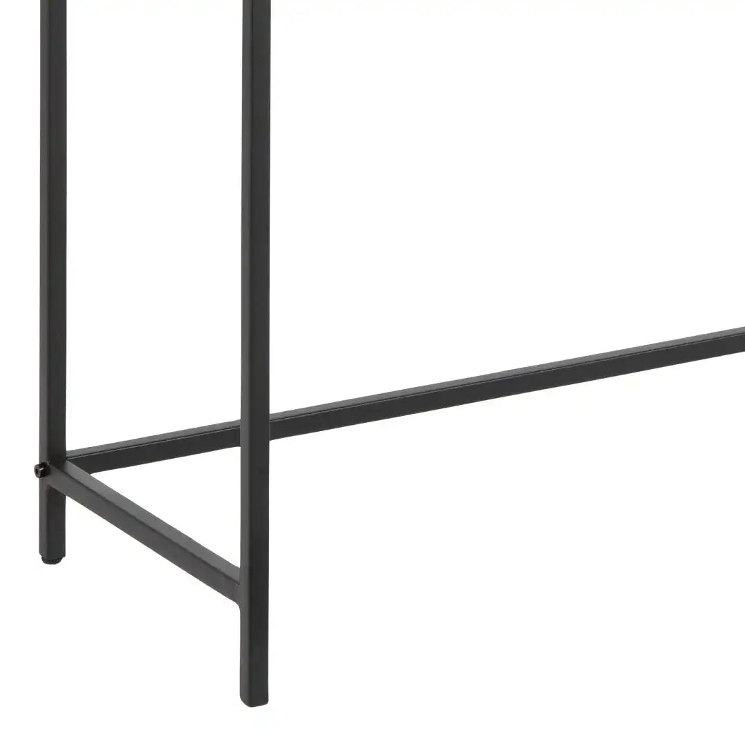 Seaford Black Metal Console Table with Black Top - Price Crash Furniture