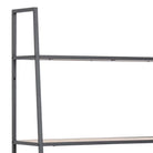 Seaford Black Metal Ladder Bookcase with 5 Oak Shelves - Price Crash Furniture